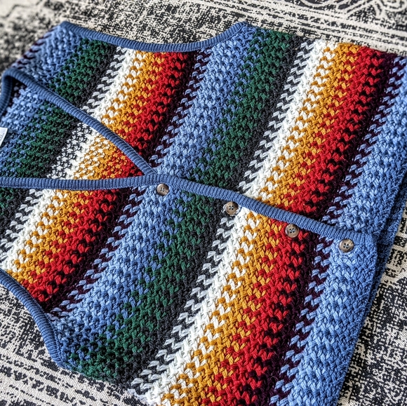 SOLD Crochet Knit Sweater Vest Earthy - Picture 6 of 16